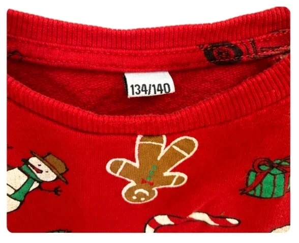 Red Christmas sweatshirt for children – 9/10 years – photo 2